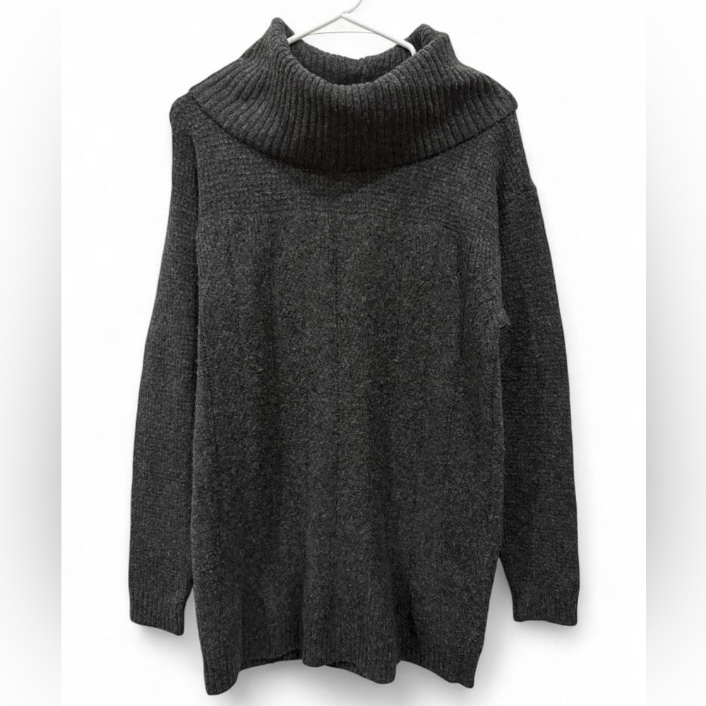 Women's Cabi Campfire Cowl Neck Sweater Small Oversized‎ Charcoal Gray Cozy Warm
